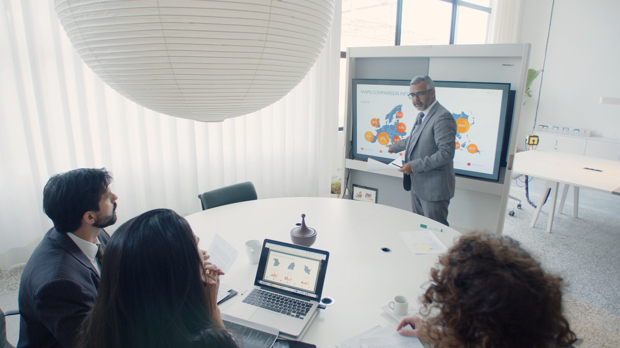 Business presentation to a sales team